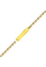 handsome 14k gold tricolor Margarita square id baby bracelet